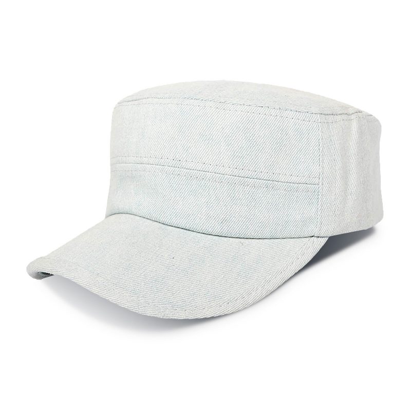 Menn Denim Utendørs Solskjerm Justerbar Uformell Vintage Militær Caps Flate Hats