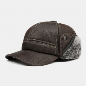 Menn Dobbel-bruk Ørebeskyttelse Eversion Øreklokker Baseball Cap Kort Bremset Vinter Pluss Velvet Thicken Warm Hat