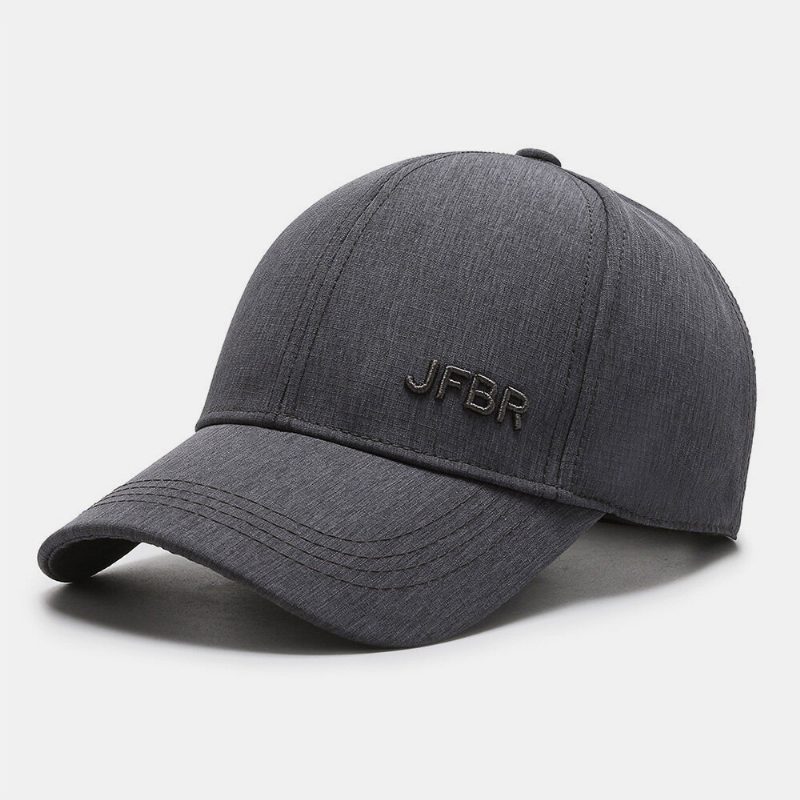 Menn Dome Bred Brem Letter Mønster Baseball Cap Utendørs Reise Solskjerm Justerbar Hatter Peaked Cap