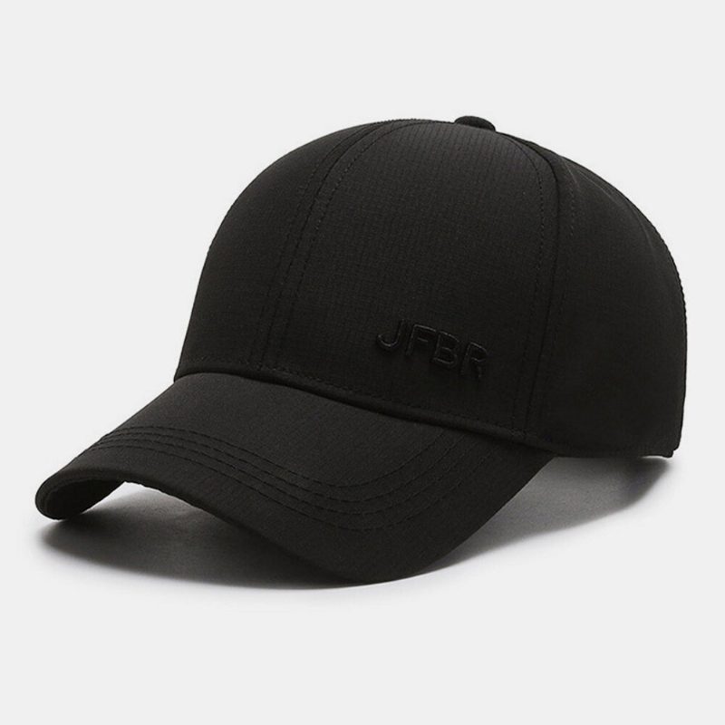 Menn Dome Bred Brem Letter Mønster Baseball Cap Utendørs Reise Solskjerm Justerbar Hatter Peaked Cap