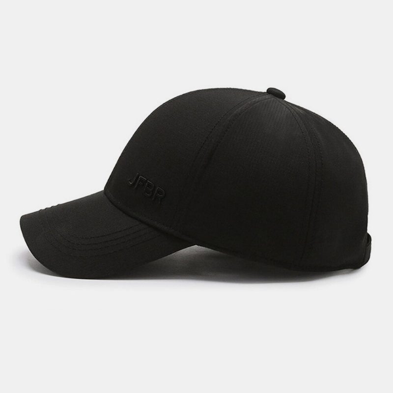 Menn Dome Bred Brem Letter Mønster Baseball Cap Utendørs Reise Solskjerm Justerbar Hatter Peaked Cap