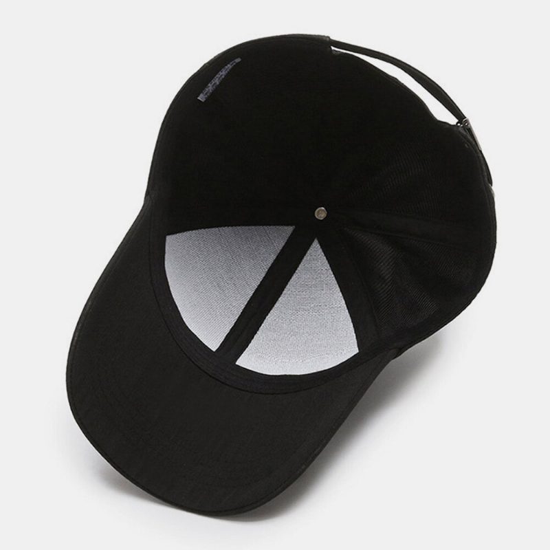 Menn Dome Bred Brem Letter Mønster Baseball Cap Utendørs Reise Solskjerm Justerbar Hatter Peaked Cap