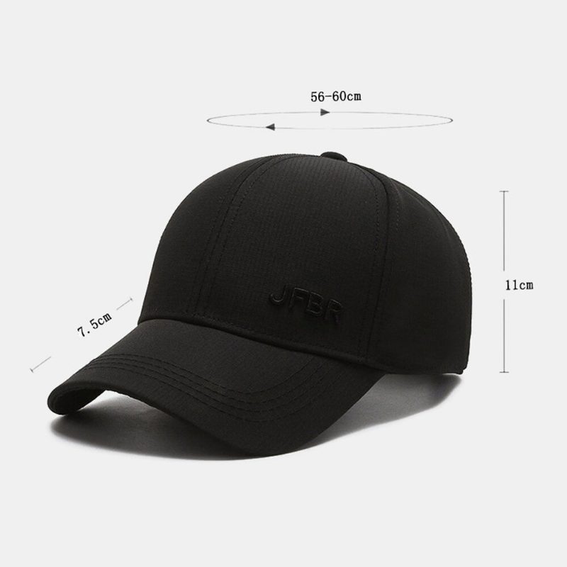 Menn Dome Bred Brem Letter Mønster Baseball Cap Utendørs Reise Solskjerm Justerbar Hatter Peaked Cap