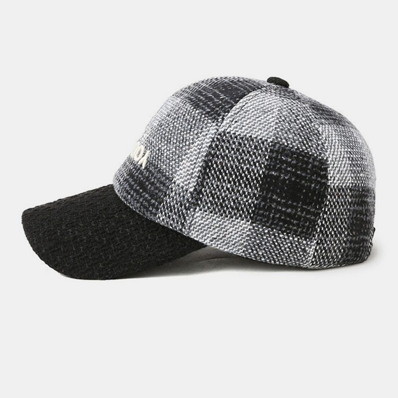 Menn Ivy Cap Bokstaver Broderi Farge-match Gittersøm Britisk Vindtett Varme Baseball Cap