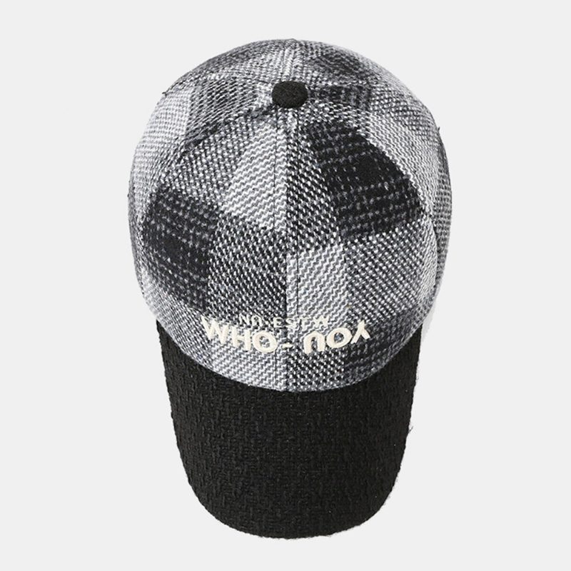 Menn Ivy Cap Bokstaver Broderi Farge-match Gittersøm Britisk Vindtett Varme Baseball Cap