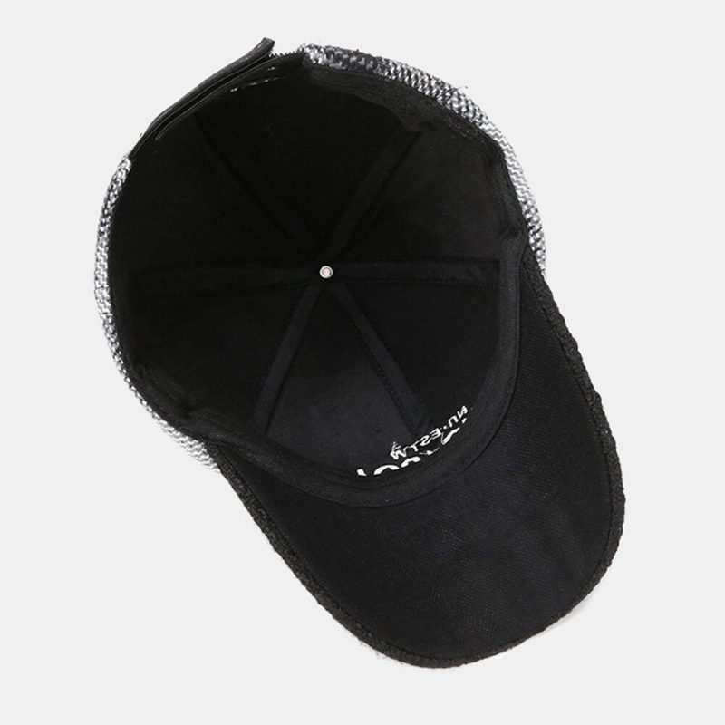 Menn Ivy Cap Bokstaver Broderi Farge-match Gittersøm Britisk Vindtett Varme Baseball Cap