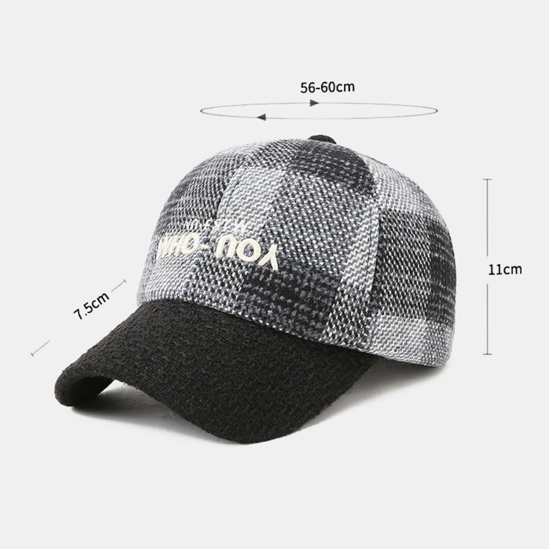 Menn Ivy Cap Bokstaver Broderi Farge-match Gittersøm Britisk Vindtett Varme Baseball Cap