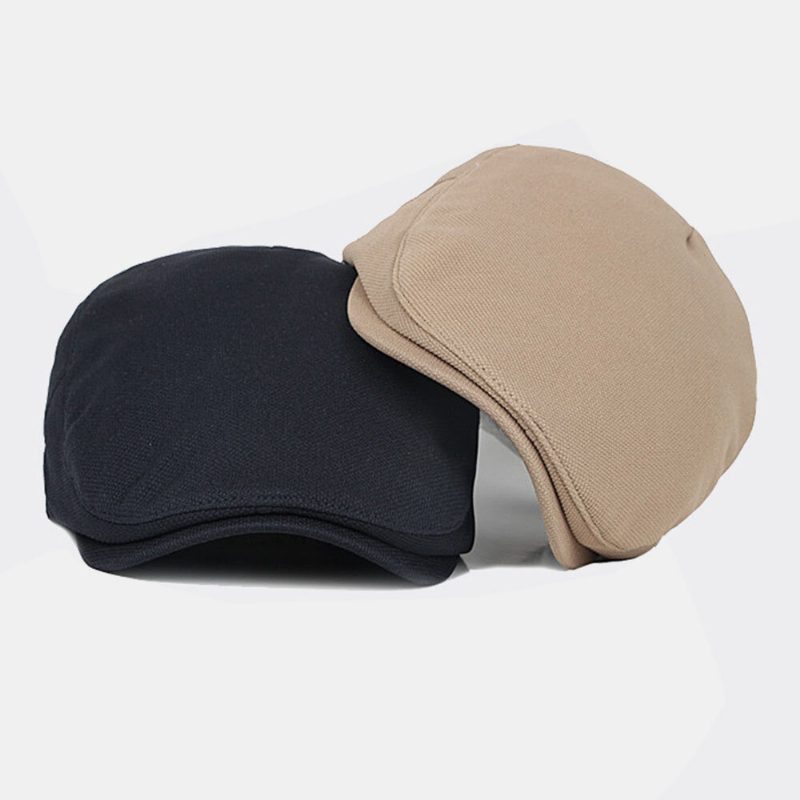 Menn Kortbremmet Justerbar Forover Cap Flate Hatter Vår Høst Utendørs Wild Sunshade Painter Cap Beret Cap