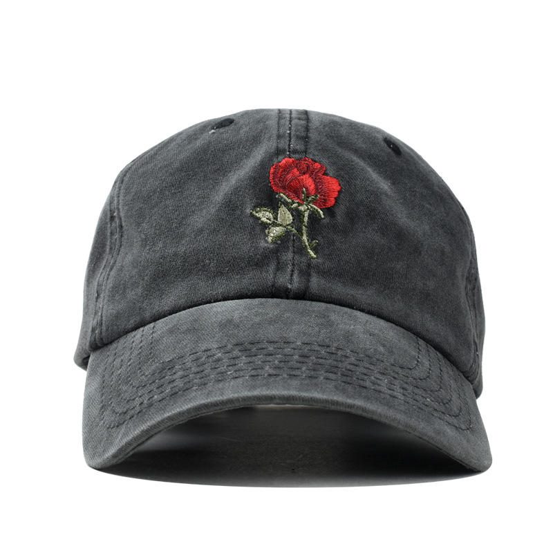 Menn Kvinner Mote Broderi Rose Baseball Cap