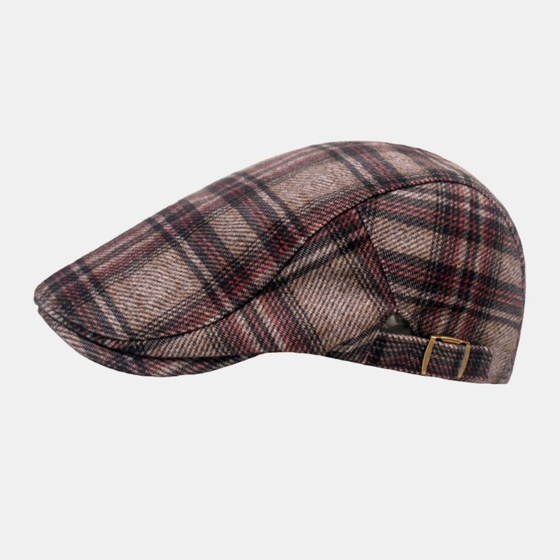 Menn Newsboy Hatter Britisk Casual Vinter Tykket Gitter Berets Painter Hat