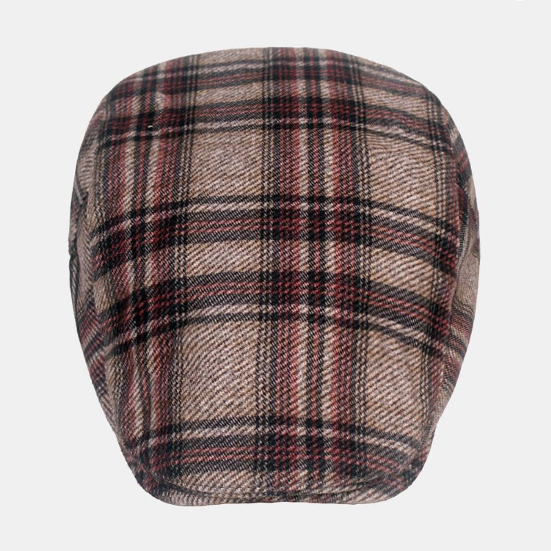 Menn Newsboy Hatter Britisk Casual Vinter Tykket Gitter Berets Painter Hat