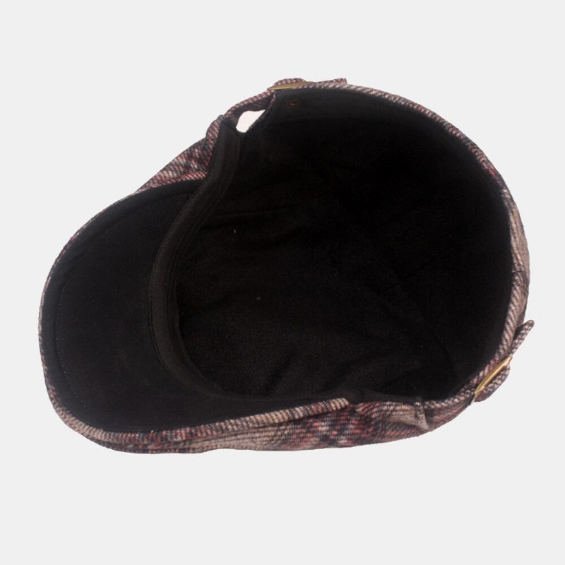 Menn Newsboy Hatter Britisk Casual Vinter Tykket Gitter Berets Painter Hat