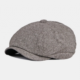 Menn Newsboy-hatter Britisk Uformell Utendørs Solskjerm 8 Panel Ivy Cap Octagonal Hat