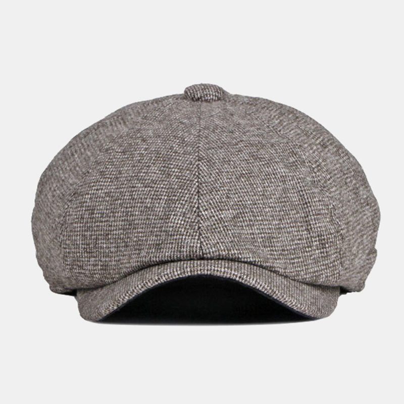 Menn Newsboy-hatter Britisk Uformell Utendørs Solskjerm 8 Panel Ivy Cap Octagonal Hat