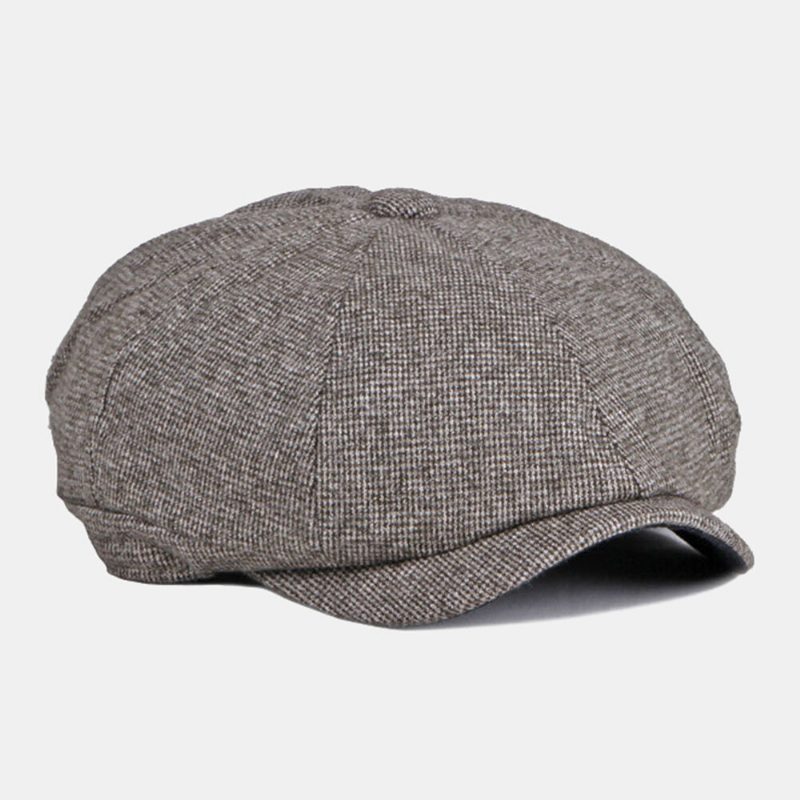 Menn Newsboy-hatter Britisk Uformell Utendørs Solskjerm 8 Panel Ivy Cap Octagonal Hat