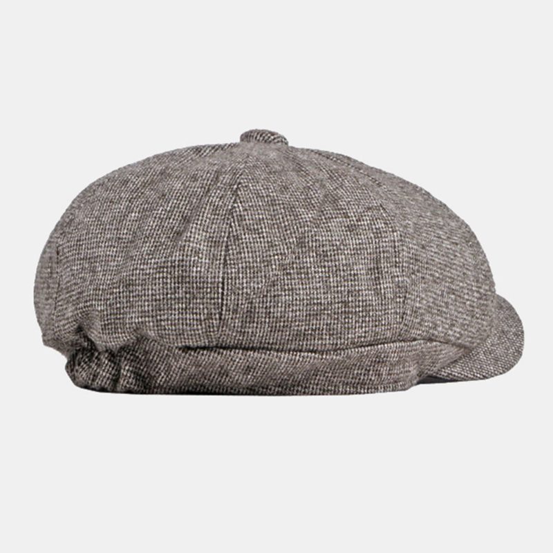 Menn Newsboy-hatter Britisk Uformell Utendørs Solskjerm 8 Panel Ivy Cap Octagonal Hat