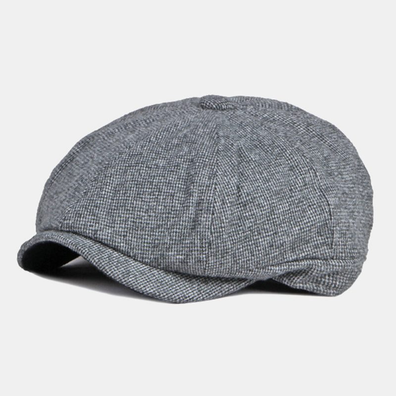 Menn Newsboy-hatter Britisk Uformell Utendørs Solskjerm 8 Panel Ivy Cap Octagonal Hat