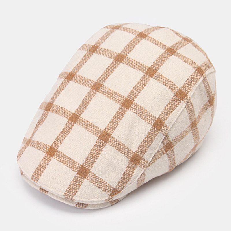 Menn Newsboy-hatter Farget Gitter Kortbremmet Dome Outdoor Justerbar Berets Driver Hat