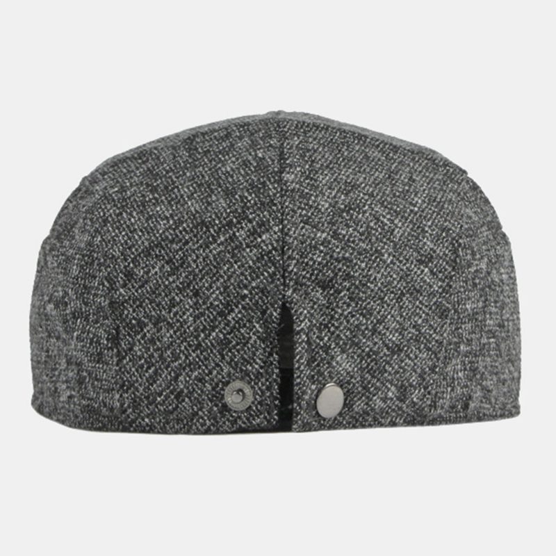 Menn Newsboy-hatter Høst Vinter Thicken Warmth Wild Plain British Beret Flate Cap