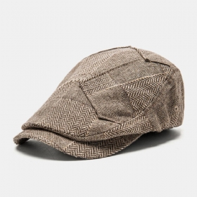 Menn Newsboy Luer Fiskebein Patchwork Skjøting Utendørs Solskjerm Vindtett Cabbie Hatter Berets