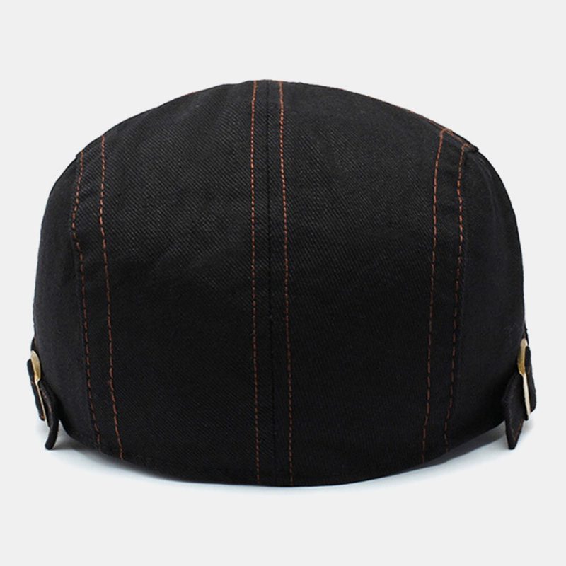 Menn Pil Brevmønster Broderi Vasket Beret Cap Utendørs Uformell Justerbar Forover Cap Cabbie Hat