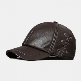 Menn Saueskinn Ensfarget Patchwork Side Korsstropp Dekorasjon Utendørs Uformell Varme Baseball Cap