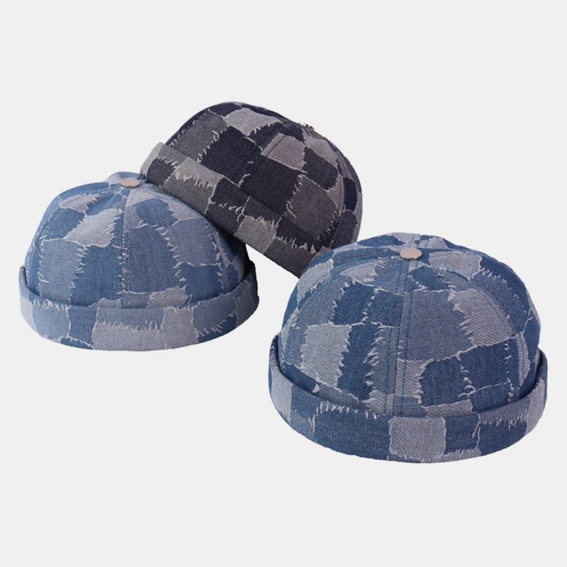 Menn Tilfeldig Utleier Capser Skull Caps Patchwork Cowboy Denim Hat