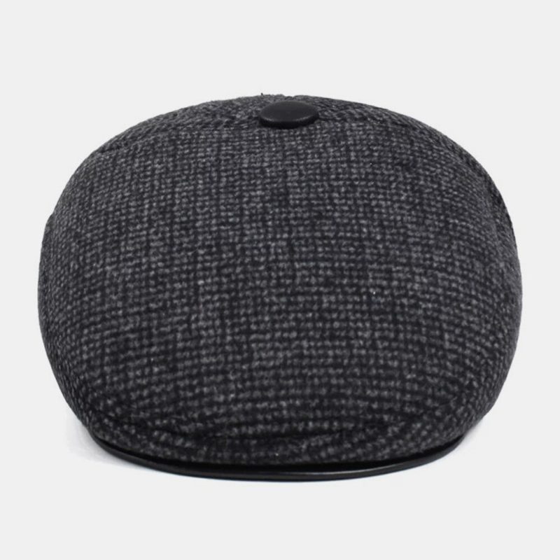 Menn Uformelt Høst Vinter Varm Ørebeskyttelse Thicken Forward Hatter Outdoor Cool-beskyttelse Newsboy Cap Berets Flate Hatter Driving Hat