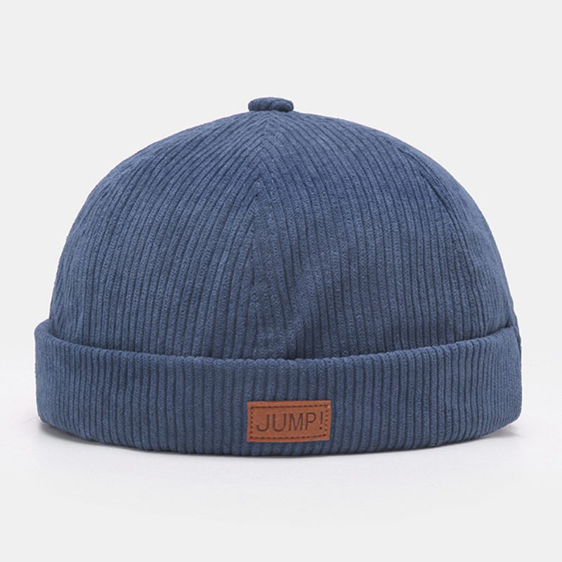 Menn Utleier Lue Plain Stripe Patchwork Justerbar Skull Cap Beanie Har