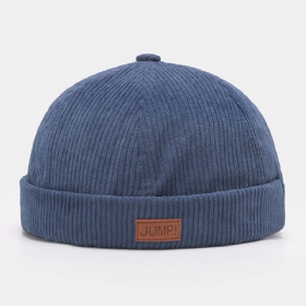 Menn Utleier Lue Plain Stripe Patchwork Justerbar Skull Cap Beanie Har