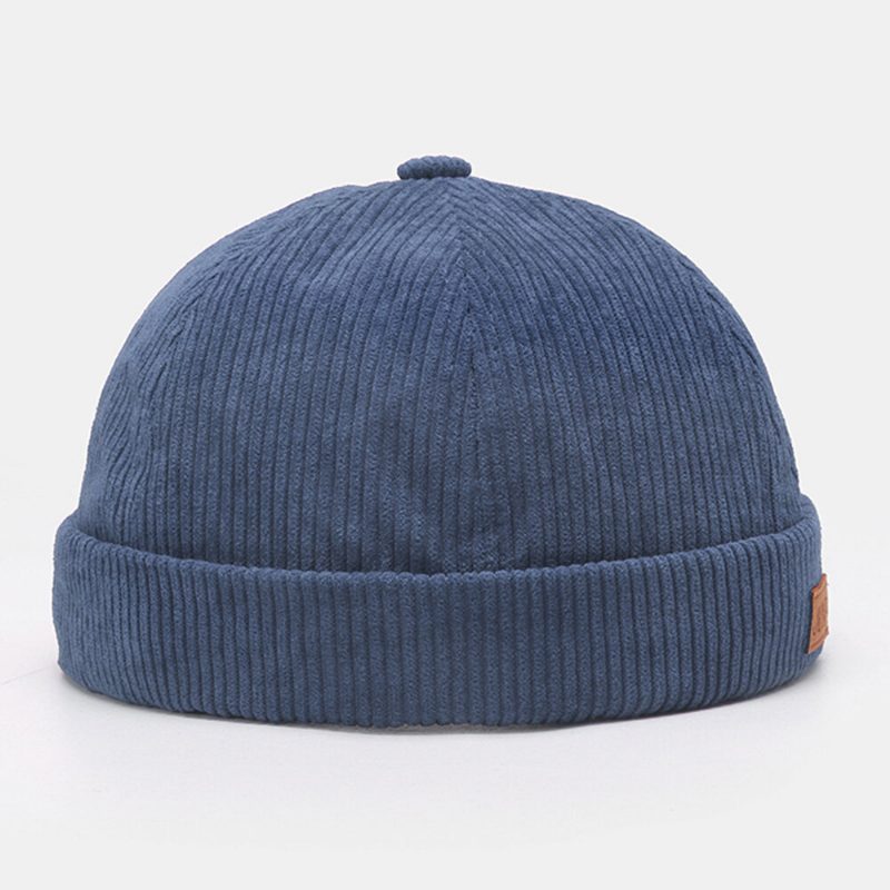 Menn Utleier Lue Plain Stripe Patchwork Justerbar Skull Cap Beanie Har