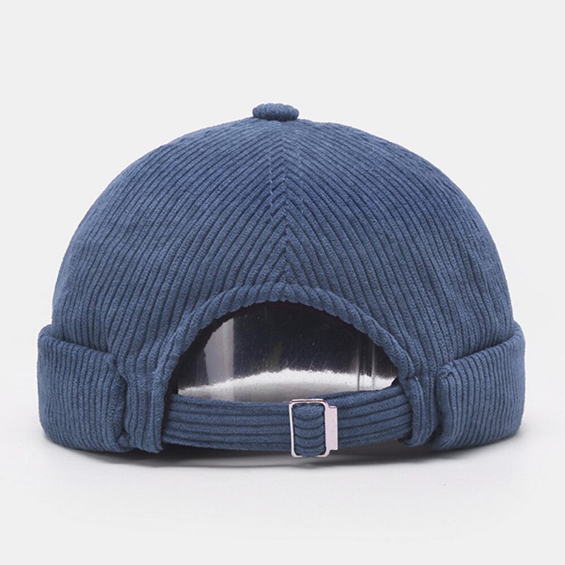 Menn Utleier Lue Plain Stripe Patchwork Justerbar Skull Cap Beanie Har