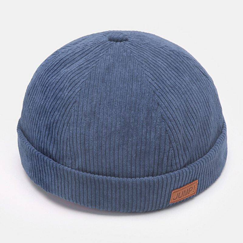 Menn Utleier Lue Plain Stripe Patchwork Justerbar Skull Cap Beanie Har