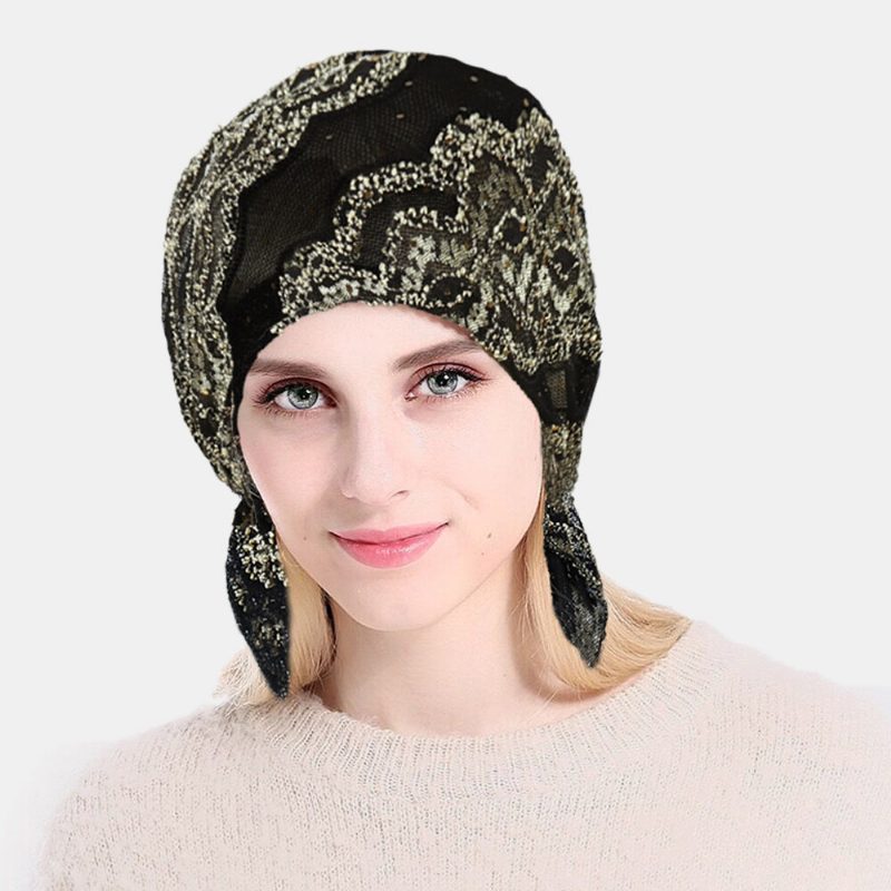 Mote Blondetrykk Kjemoterapi Cap Knitting Cutout Hats