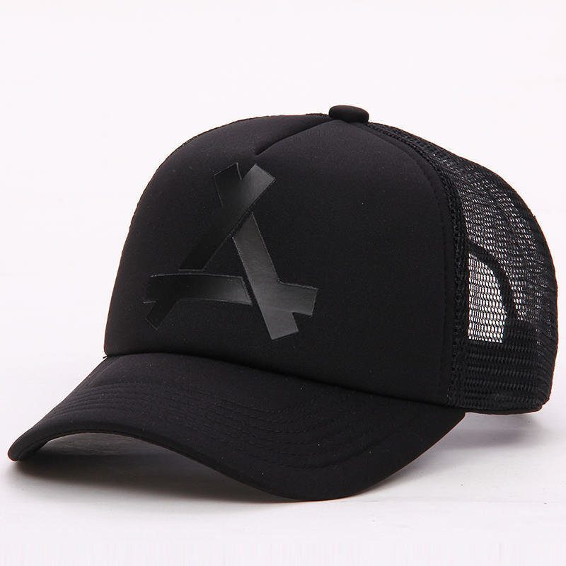 New Mote Letter A Baseballcap Unisex Netoverflate Pustende Hip Hop-hatter Sommersolkrem Solhatt