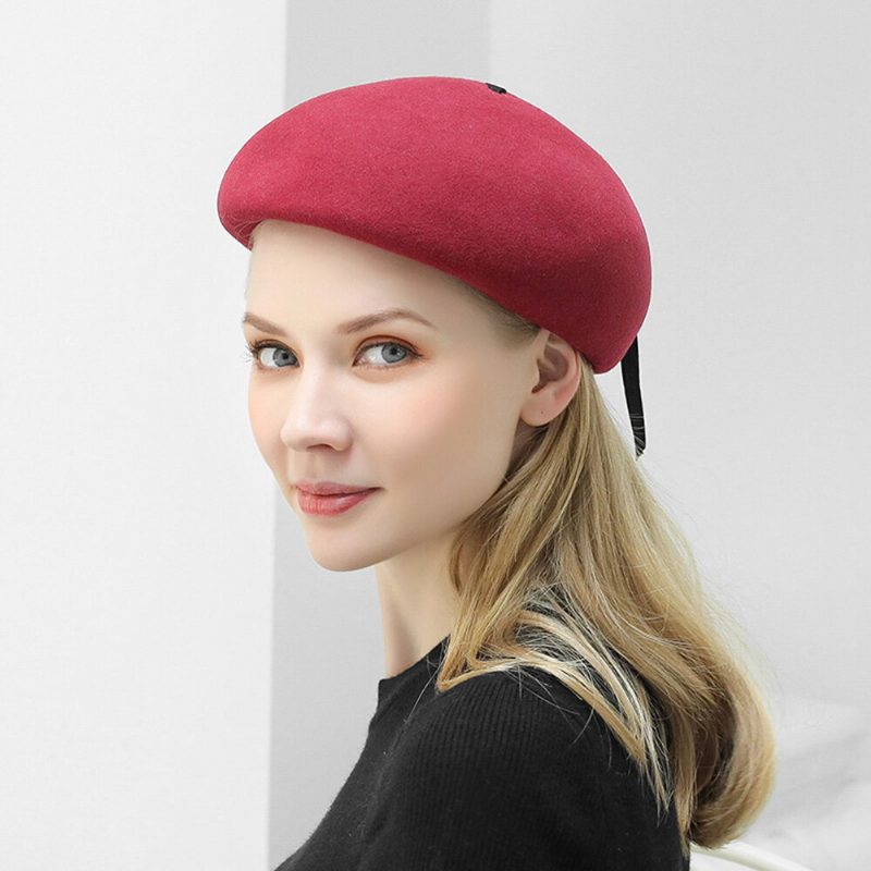 Pure Wool British Style Chain Beret Caps