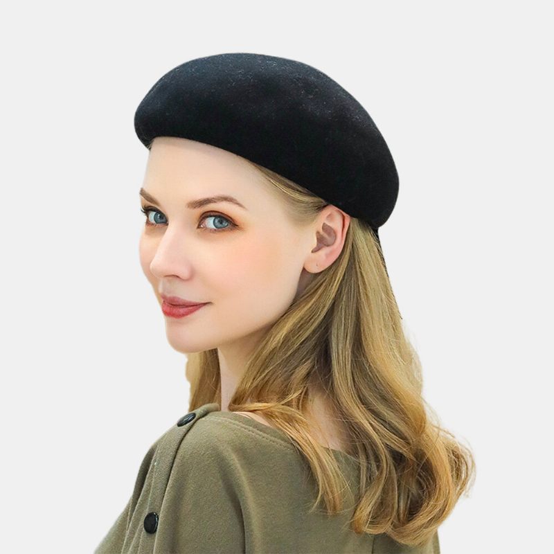 Pure Wool British Style Chain Beret Caps