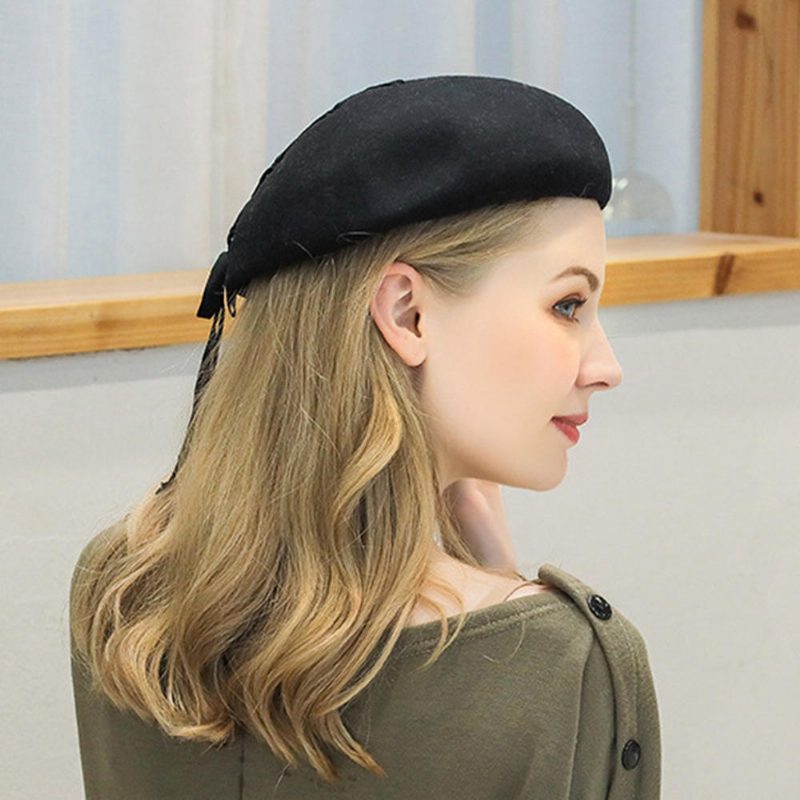 Pure Wool British Style Chain Beret Caps