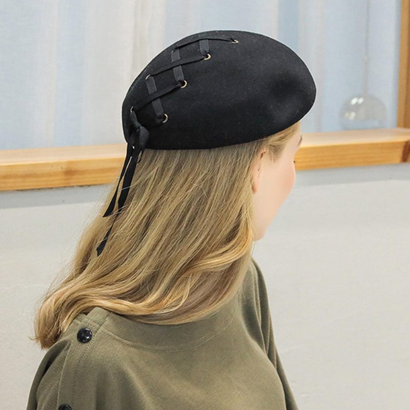 Pure Wool British Style Chain Beret Caps