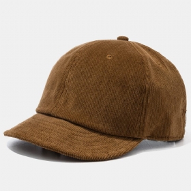 Retro Corduroy Kortbremmet Hette Cowboy Wild Street Liten Baseballcap