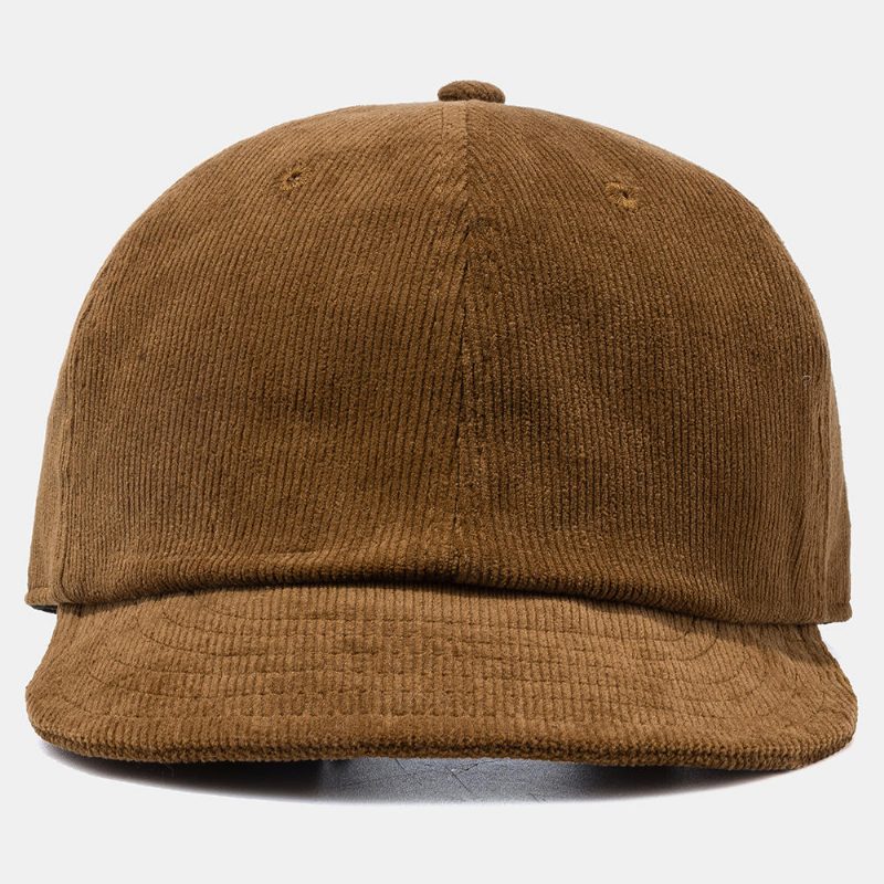 Retro Corduroy Kortbremmet Hette Cowboy Wild Street Liten Baseballcap