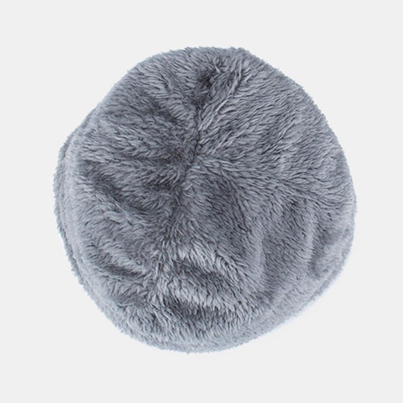 Strikket Lue For Menn Pluss Fløyel Fortykket Metall Snowflake Læretikett Varme Brimless Beanie Hat