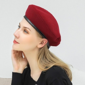 Ull Beret Caps Wild Casual Snøring Justerbar Maler Hat