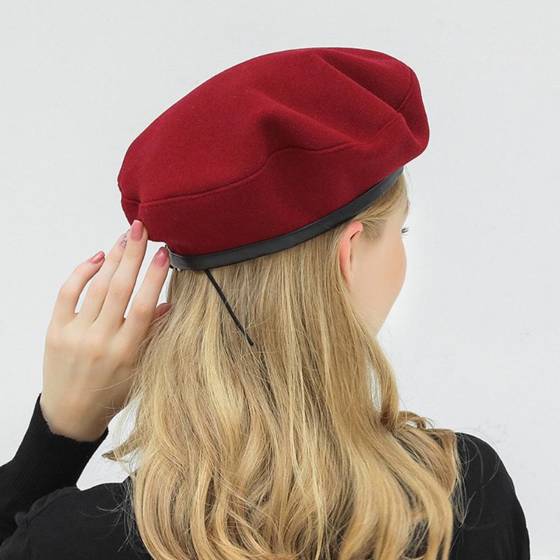 Ull Beret Caps Wild Casual Snøring Justerbar Maler Hat