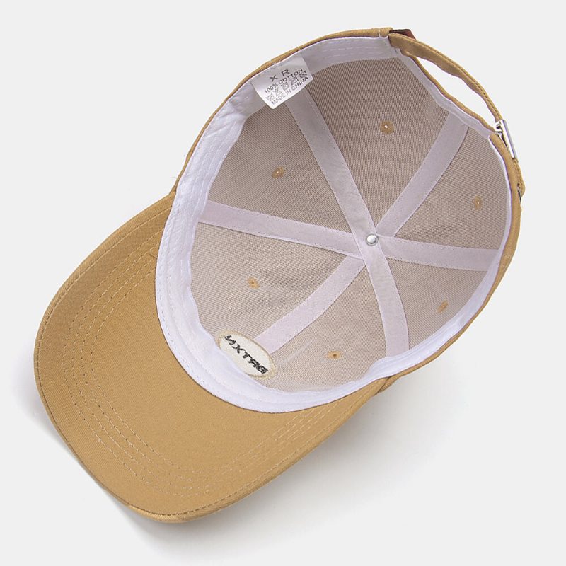 Unisex All-match Bomull Brev Rund Etikett Broderi Solskjerm Baseballcaps