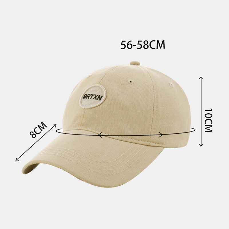 Unisex All-match Bomull Brev Rund Etikett Broderi Solskjerm Baseballcaps