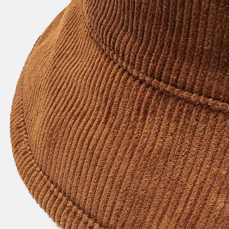 Unisex All-match Brev Brodert Mønster Corduroy Bøttehatt Vinter Varm Solskjermhatt