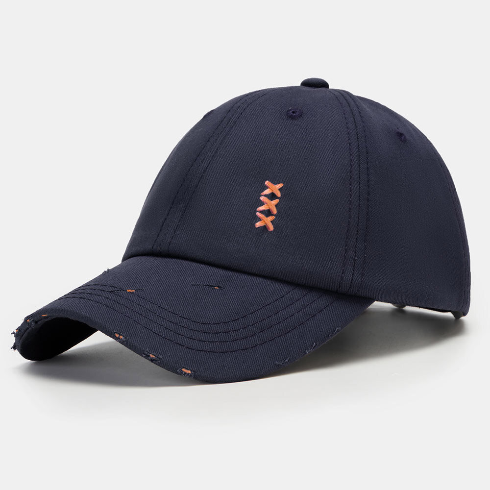 Unisex Avslappet Justerbar Caps Bomullsbroderi Uformelt Solseil Baseballcaps