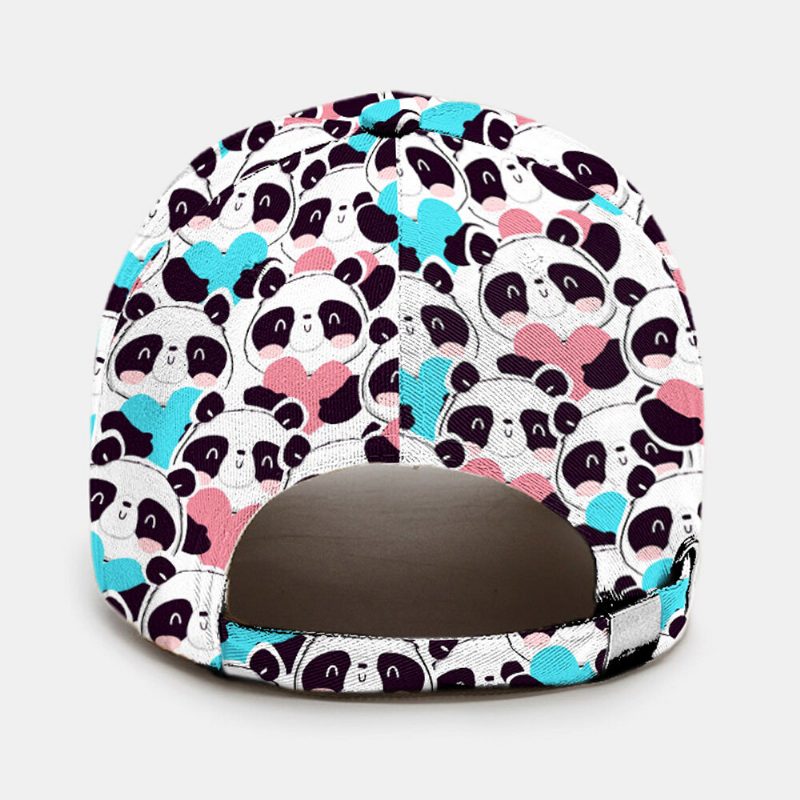 Unisex Baseballcaps Polyester Bomull Overlegg Panda Kjærlighetsmønster Print Justerbar Mote Baseballcap