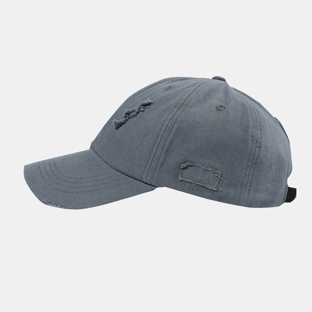 Unisex Baseballhatter Med Ødelagt Hull Retro Enkel Utendørs Solskjerm Justerbar Ivy Cap